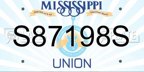 S87198S Mississippi License Plate