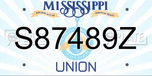 S87489Z Mississippi License Plate