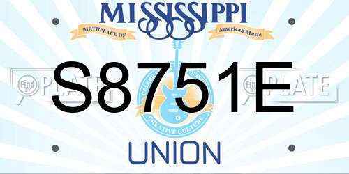 S8751E Mississippi License Plate
