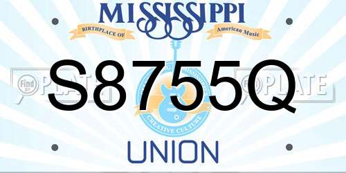 S8755Q Mississippi License Plate