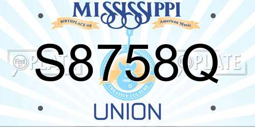 S8758Q Mississippi License Plate