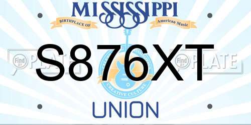 S876XT Mississippi License Plate