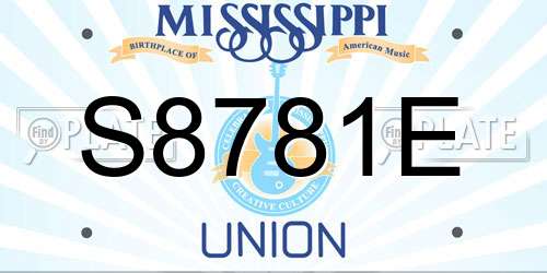 S8781E Mississippi License Plate