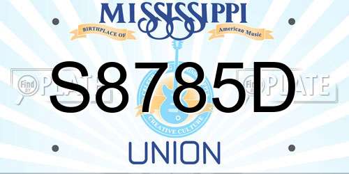 S8785D Mississippi License Plate