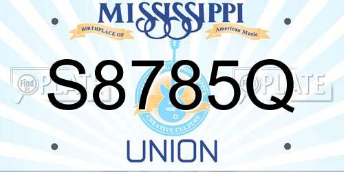 S8785Q Mississippi License Plate