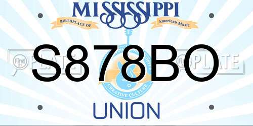 S878BO Mississippi License Plate