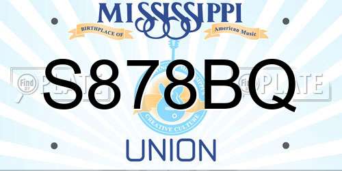S878BQ Mississippi License Plate