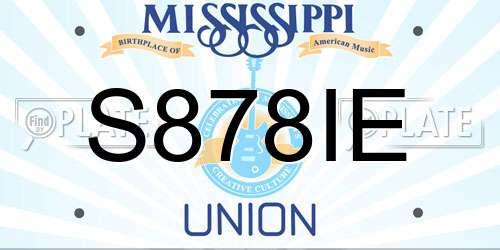 S878IE Mississippi License Plate