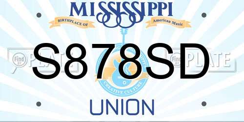 S878SD Mississippi License Plate