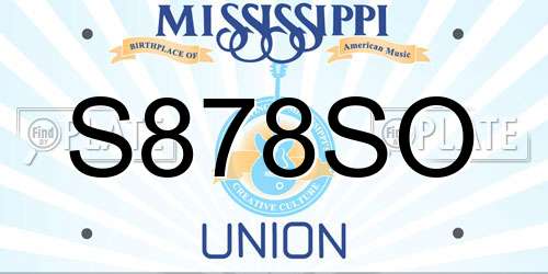 S878SO Mississippi License Plate