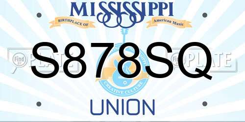 S878SQ Mississippi License Plate