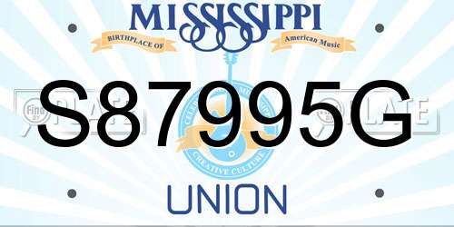 S87995G Mississippi License Plate