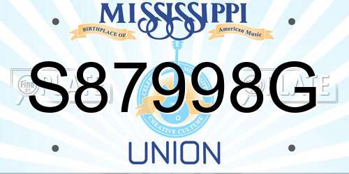 S87998G Mississippi License Plate