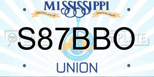 S87BBO Mississippi License Plate