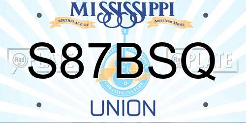 S87BSQ Mississippi License Plate