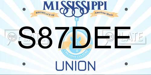 S87DEE Mississippi License Plate