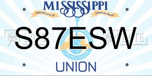 S87ESW Mississippi License Plate