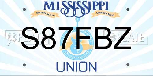 S87FBZ Mississippi License Plate