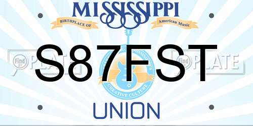 S87FST Mississippi License Plate