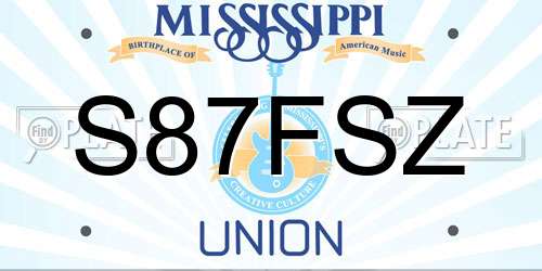 S87FSZ Mississippi License Plate