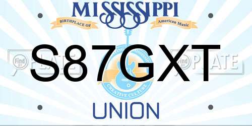 S87GXT Mississippi License Plate