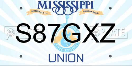 S87GXZ Mississippi License Plate