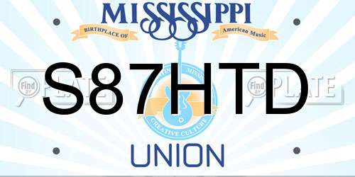 S87HTD Mississippi License Plate