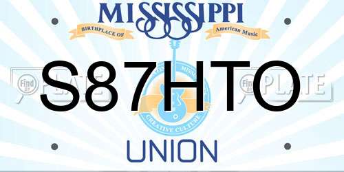 S87HTO Mississippi License Plate