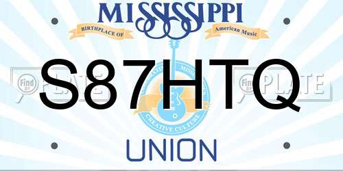 S87HTQ Mississippi License Plate