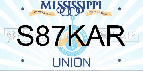 S87KAR Mississippi License Plate