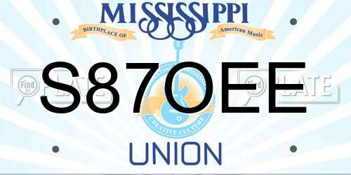 S87OEE Mississippi License Plate