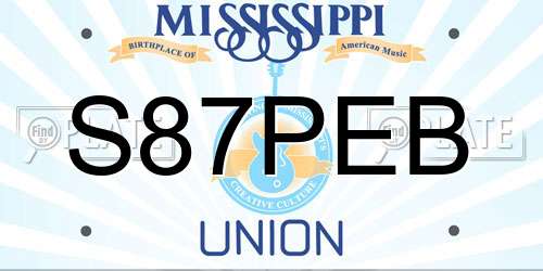 S87PEB Mississippi License Plate