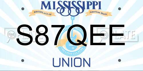 S87QEE Mississippi License Plate