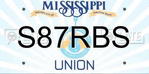 S87RBS Mississippi License Plate