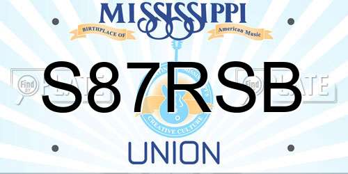 S87RSB Mississippi License Plate