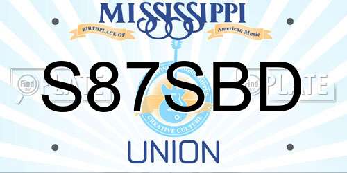 S87SBD Mississippi License Plate