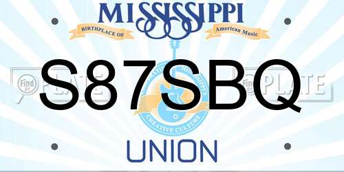 S87SBQ Mississippi License Plate