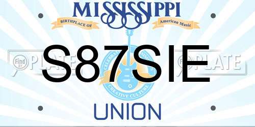 S87SIE Mississippi License Plate
