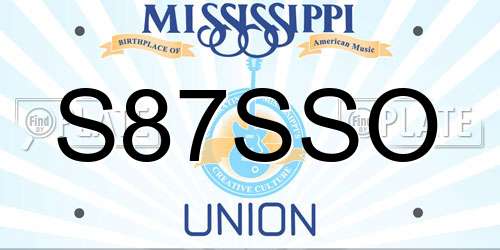 S87SSO Mississippi License Plate