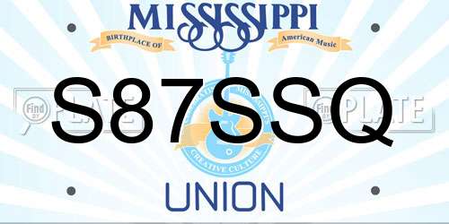 S87SSQ Mississippi License Plate