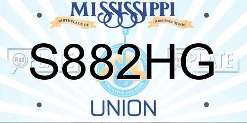 S882HG Mississippi License Plate