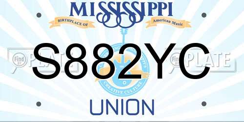 S882YC Mississippi License Plate