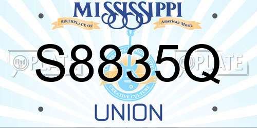 S8835Q Mississippi License Plate