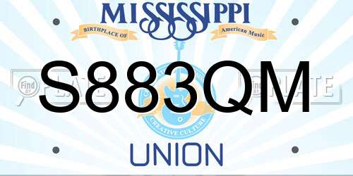 S883QM Mississippi License Plate