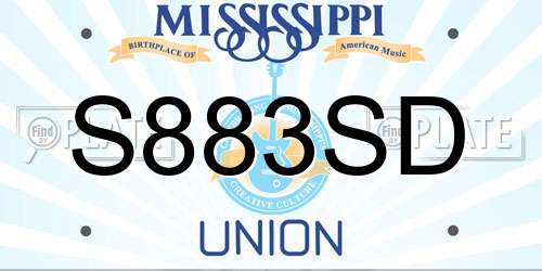 S883SD Mississippi License Plate