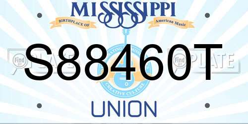 S88460T Mississippi License Plate