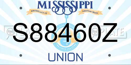 S88460Z Mississippi License Plate