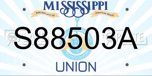 S88503A Mississippi License Plate