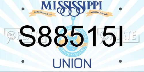 S88515I Mississippi License Plate