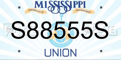 S88555S Mississippi License Plate